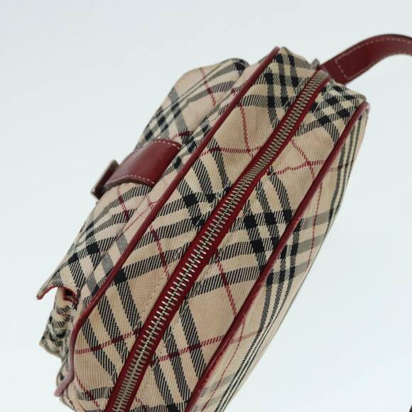 Burberry Nova Check Blue Label Shoulder Bag Nylon Beige Red Silver - Picture 6 of 16